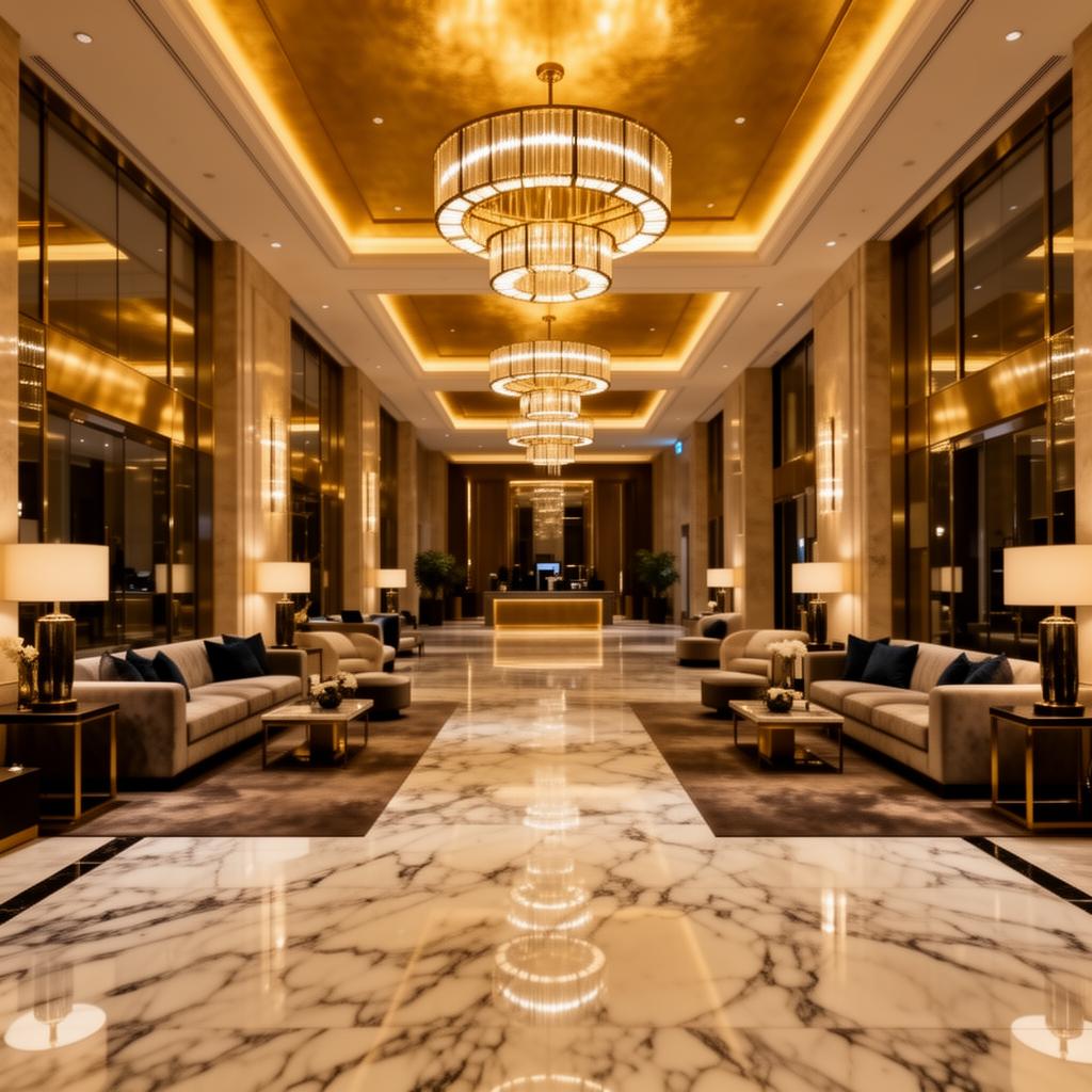 Luxury hotel lobby
