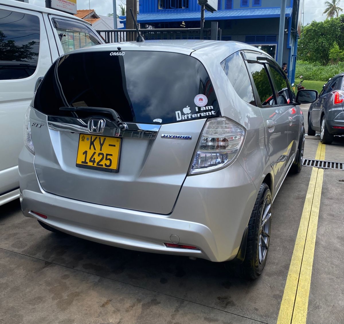 Honda Fit rental car at coastal Sri Lanka
